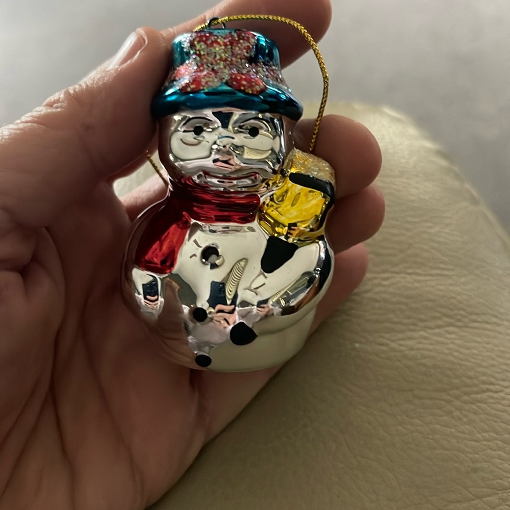 Avon Christmas Ornament Brilliant Festive Shiny Snowman